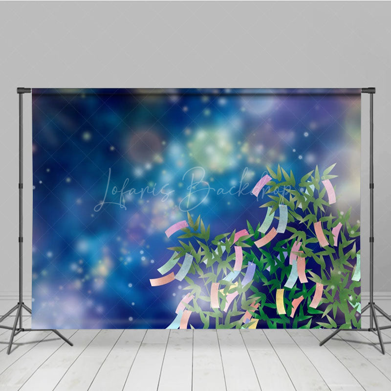 Lofaris Mystical Night Sky Pink Blossoms Petals Backdrop