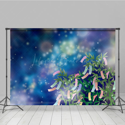 Lofaris Mystical Night Sky Pink Blossoms Petals Backdrop