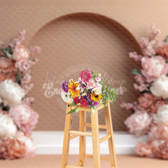 Lofaris Naked Color Floral Arch Door Sweet Wedding Backdrop