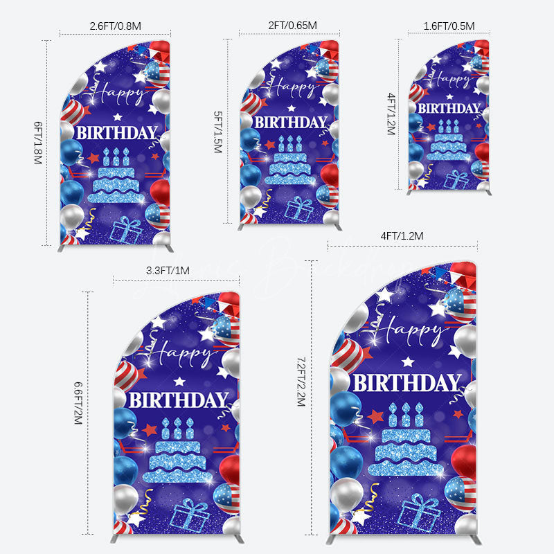 Lofaris National Flag Balloons Sweet Birthday Half Moon Arch Backdrop