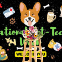 Lofaris National Vet Tech Week Cartoon Love You Backdrop