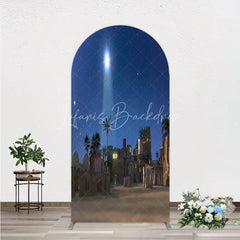 Lofaris Nativity Scene Arch Backdrop Star of Bethlehem Christmas Night Religious