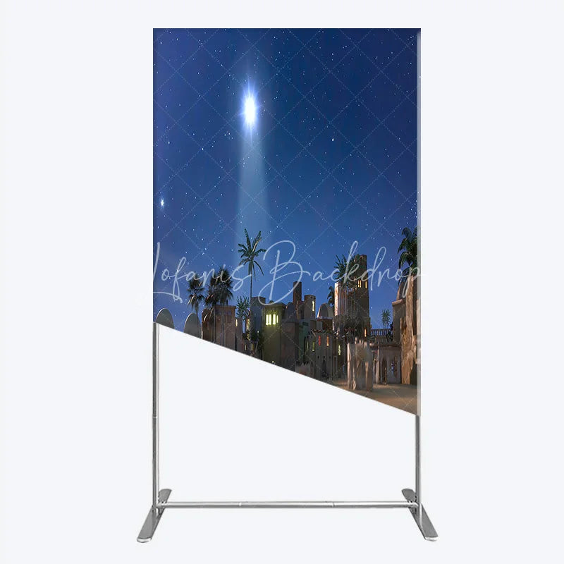 Lofaris Nativity Scene Rectangle Backdrop Star of Bethlehem Christmas Night Religious