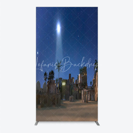 Lofaris Nativity Scene Rectangle Backdrop Star of Bethlehem Christmas Night Religious