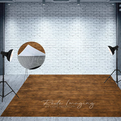 Lofaris Natural Brown Wood Grain Photo Fabric Floor Backdrop