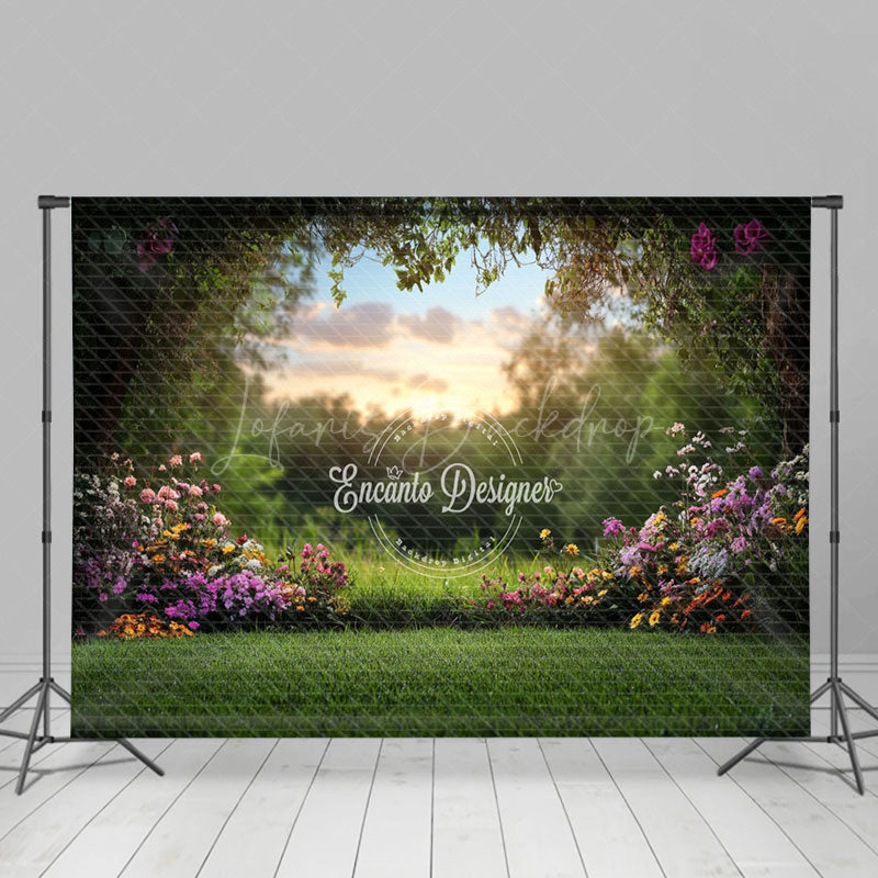 Lofaris Natural Colorful Wildflower Lawn Spring Backdrop