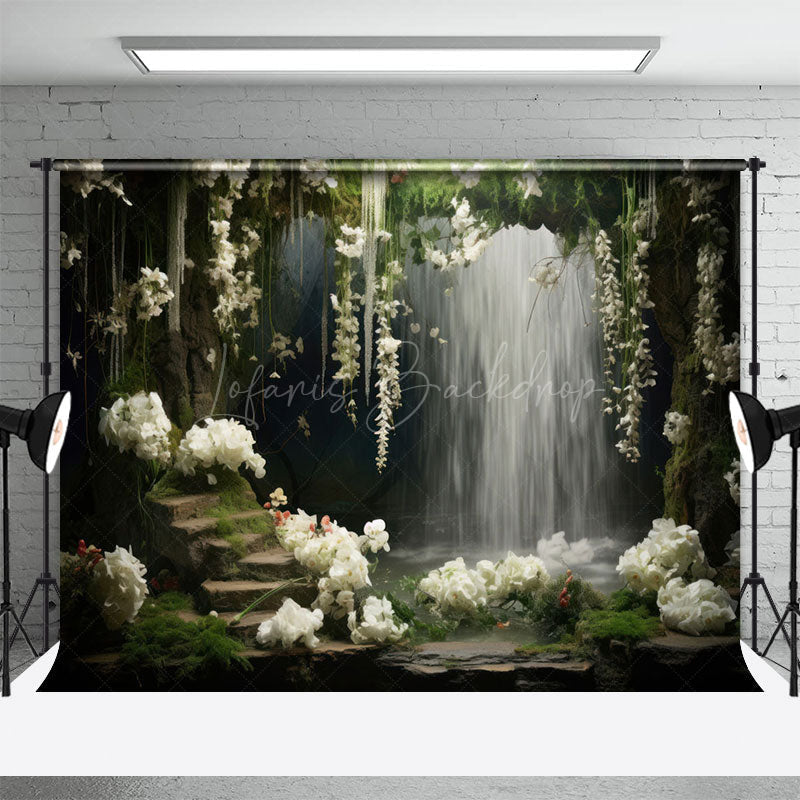 Lofaris Natural Flower Plant Waterfall Landscape Backdrop