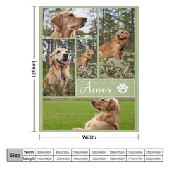 Lofaris Natural Green Custom Stitch Photos Name Pet Blanket