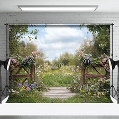 Lofaris Natural Green Garden Fence Floral Spring Backdrop