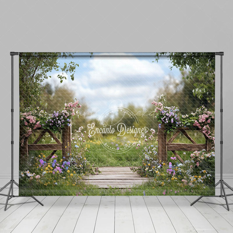 Lofaris Natural Green Garden Fence Floral Spring Backdrop