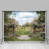 Lofaris Natural Green Garden Fence Floral Spring Backdrop