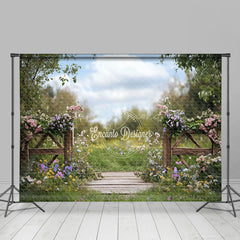 Lofaris Natural Green Garden Fence Floral Spring Backdrop