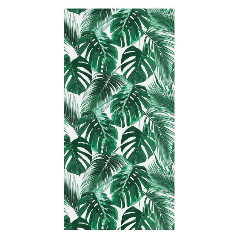 Lofaris Natural Green Monstera Plant Custom Name Beach Towel