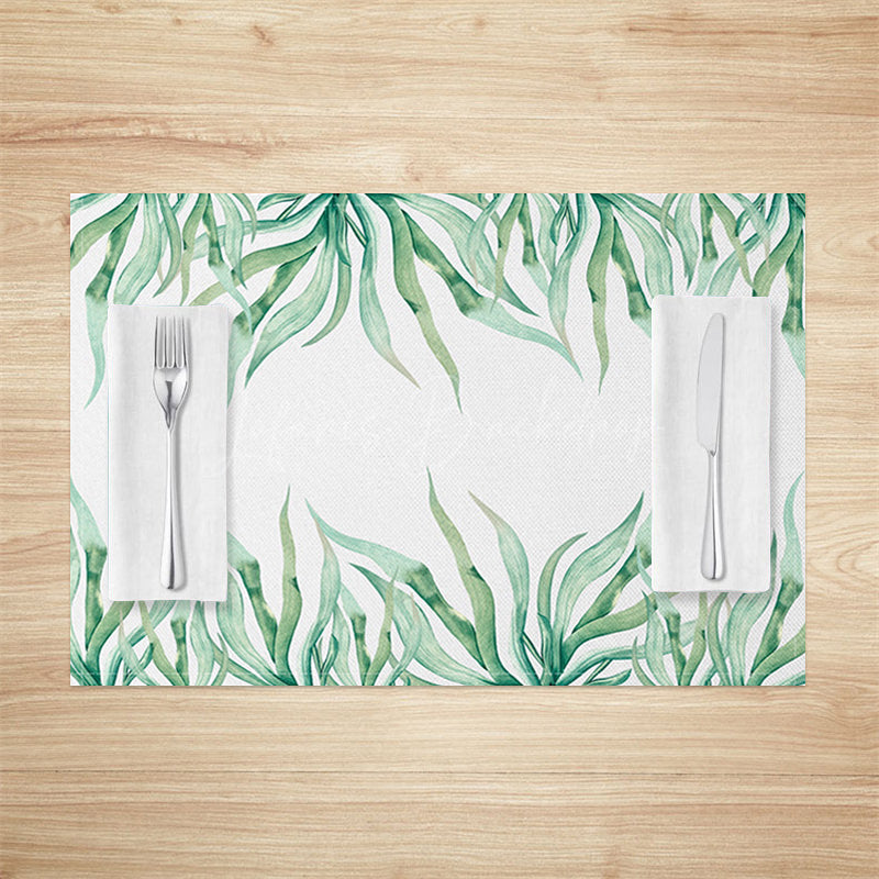 Lofaris Natural Green Waterweed Spring Set Of 4 Placemats