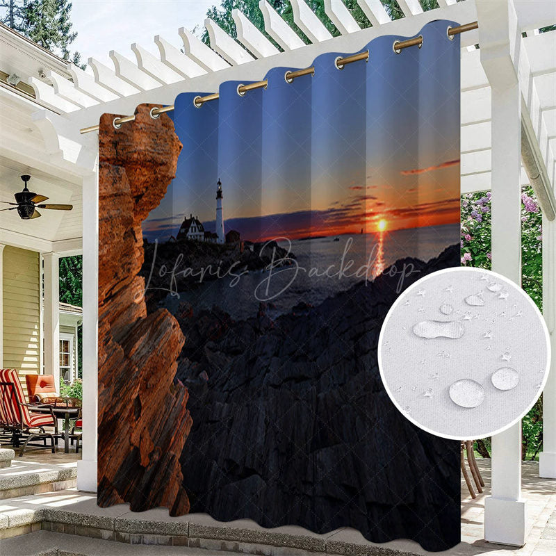 Lofaris Natural Landscape Waterproof Outdoor Curtains For Gazebo