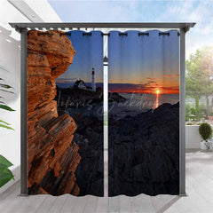 Lofaris Natural Landscape Waterproof Outdoor Curtains For Gazebo