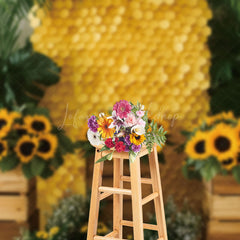 Lofaris Natural Plant Leaves Floral Honeycomb Wall Backdrop