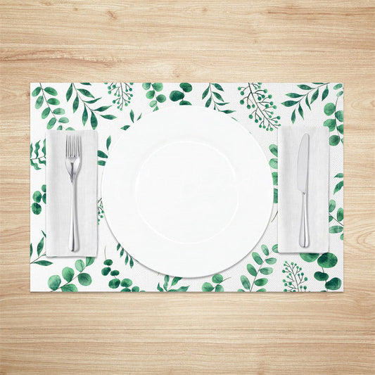 Lofaris Natural Plant Leaves Greenery Set of 4 Placemats