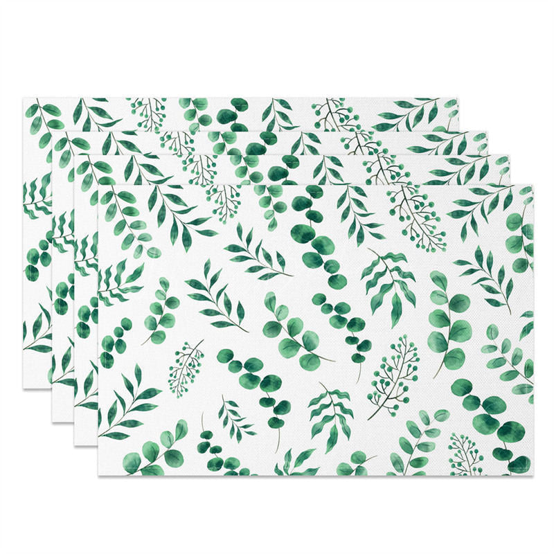 Lofaris Natural Plant Leaves Greenery Set of 4 Placemats