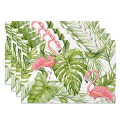 Lofaris Natural Plant Monstera Flamingo Set of 4 Placemats