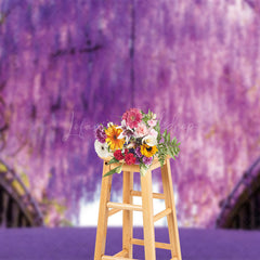 Lofaris Natural Purple Floral Tree Bridge Spring Backdrop