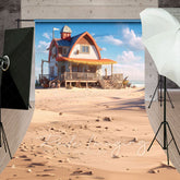 Lofaris Natural Sandy Beach House Summer Sweep Photo Backdrop