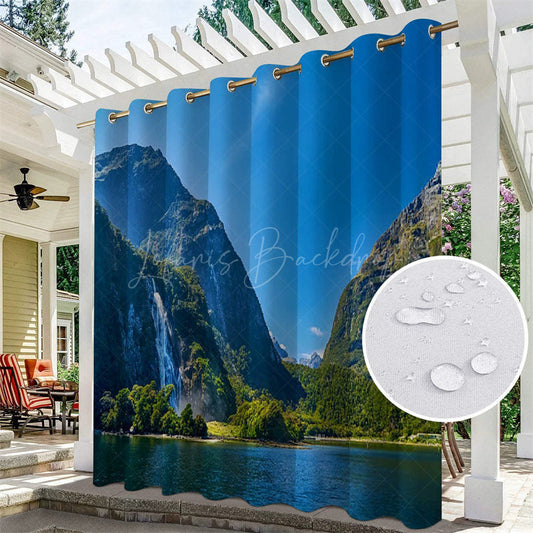Lofaris Natural Scene Printed Waterproof Outdoor Curtains For Porch