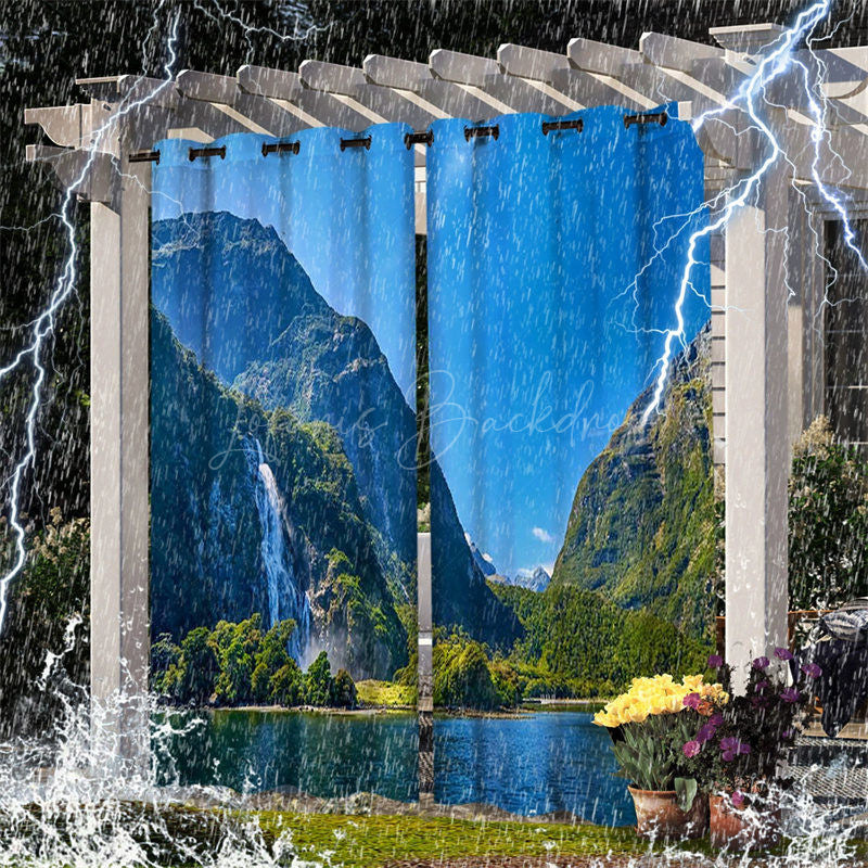 Lofaris Natural Scene Printed Waterproof Outdoor Curtains For Porch