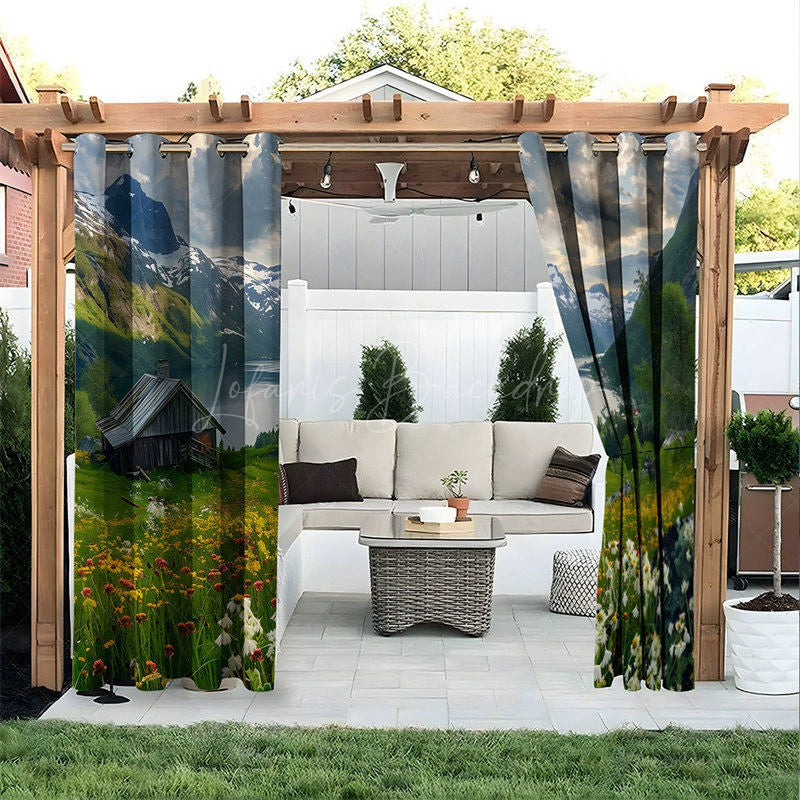Lofaris Natural Scenery Waterproof Printed Outdoor Curtains
