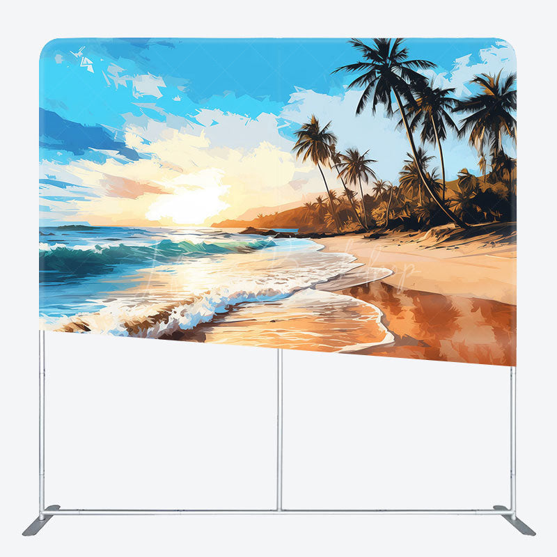 Lofaris Natural Summer Sandy Beach Photo Pillow Case Backdrop