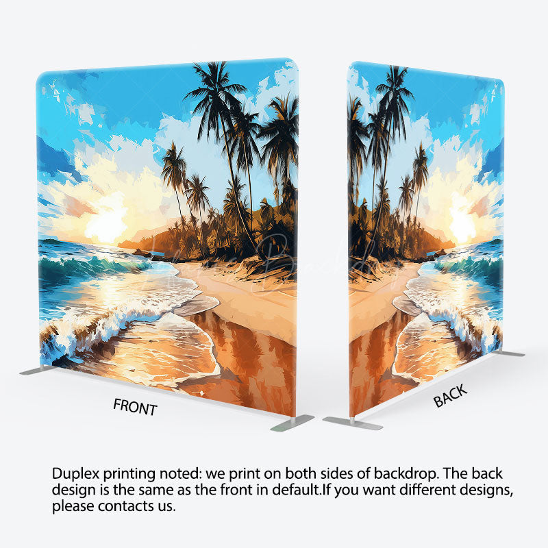 Lofaris Natural Summer Sandy Beach Photo Pillow Case Backdrop