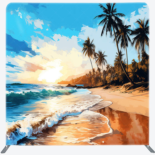 Lofaris Natural Summer Sandy Beach Photo Pillow Case Backdrop