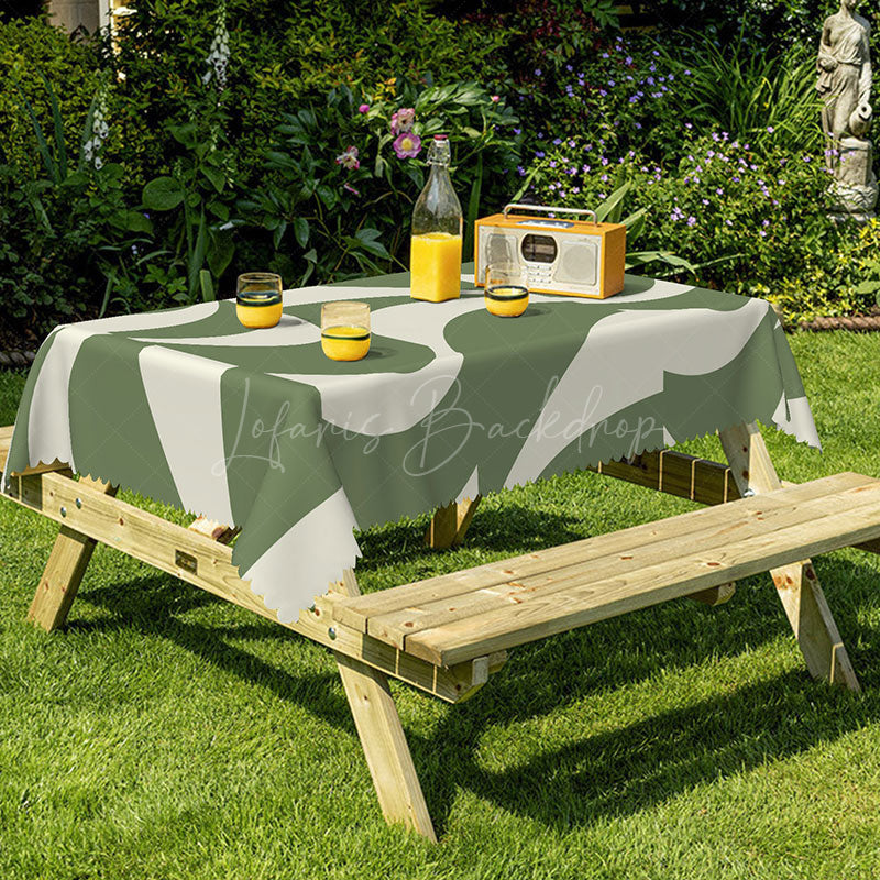 Lofaris Nature Inspired Green Red Yellow Rectangle Tablecloth