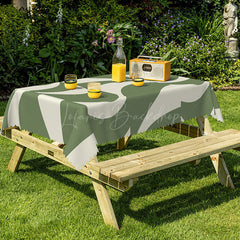 Lofaris Nature Inspired Green Red Yellow Rectangle Tablecloth