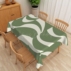 Lofaris Nature Inspired Green Red Yellow Rectangle Tablecloth
