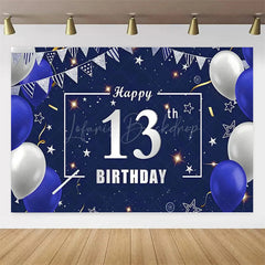Lofaris Navy Blue 13th Birthday Balloons Backdrop Party Decor Background Elegant for Kids