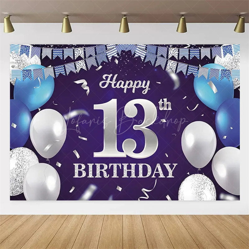 Lofaris Navy Blue 13th Birthday Balloons Backdrop Party Decor Background Elegant for Kids