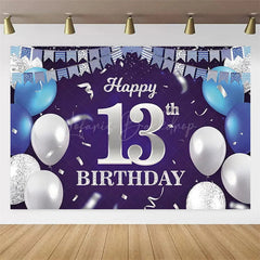 Lofaris Navy Blue 13th Birthday Balloons Backdrop Party Decor Background Elegant for Kids