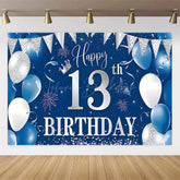 Lofaris Navy Blue 13th Birthday Balloons Backdrop Party Decor Background Elegant for Kids