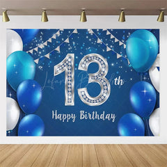 Lofaris Navy Blue 13th Birthday Balloons Backdrop Party Decor Background Elegant for Kids