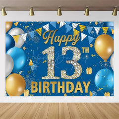 Lofaris Navy Blue 13th Birthday Balloons Backdrop Party Decor Background Elegant for Kids