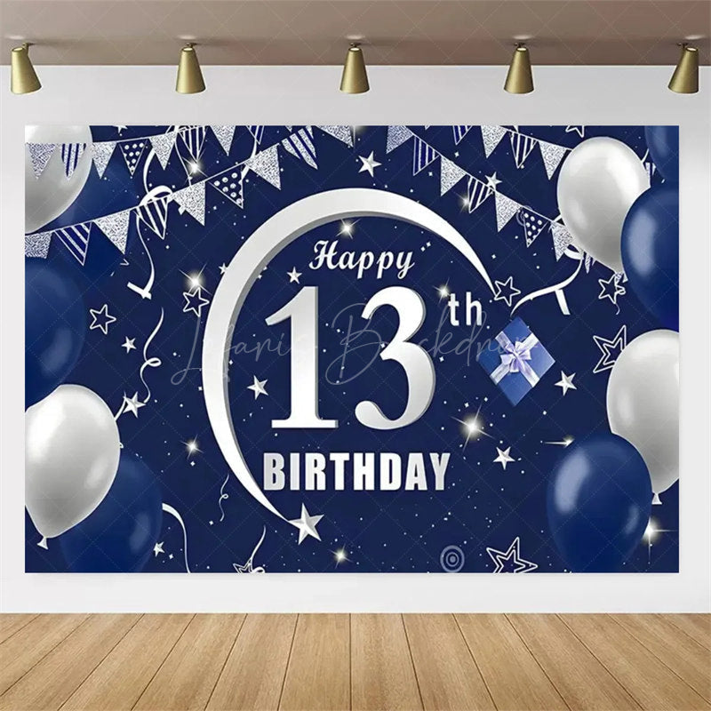 Lofaris Navy Blue 13th Birthday Balloons Backdrop Party Decor Background Elegant for Kids