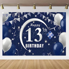 Lofaris Navy Blue 13th Birthday Balloons Backdrop Party Decor Background Elegant for Kids