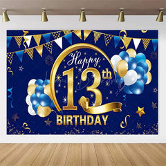 Lofaris Navy Blue 13th Birthday Balloons Backdrop Party Decor Background Elegant for Kids