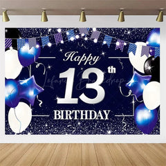 Lofaris Navy Blue 13th Birthday Balloons Backdrop Party Decor Background Elegant for Kids