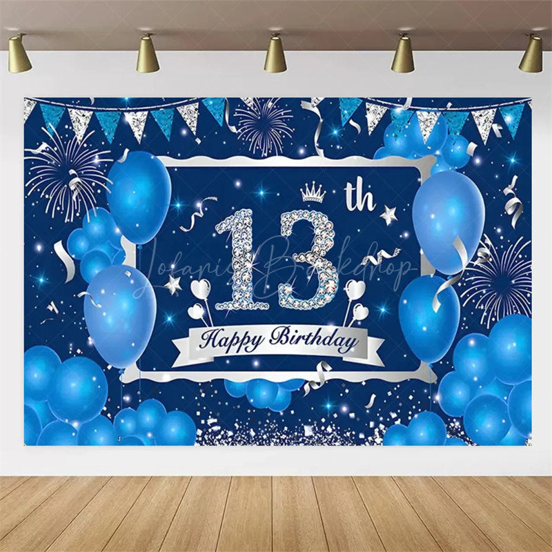 Lofaris Navy Blue 13th Birthday Balloons Backdrop Party Decor Background Elegant for Kids