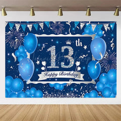 Lofaris Navy Blue 13th Birthday Balloons Backdrop Party Decor Background Elegant for Kids