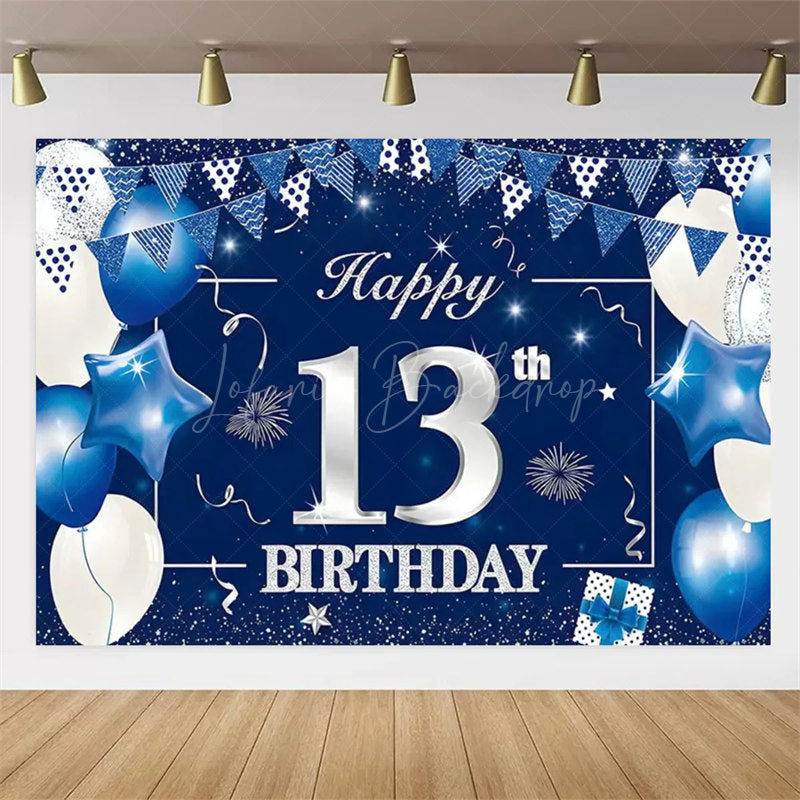 Lofaris Navy Blue 13th Birthday Balloons Backdrop Party Decor Background Elegant for Kids