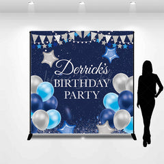 Lofaris Navy Blue Balloon Custom Name Birthday Party Backdrop