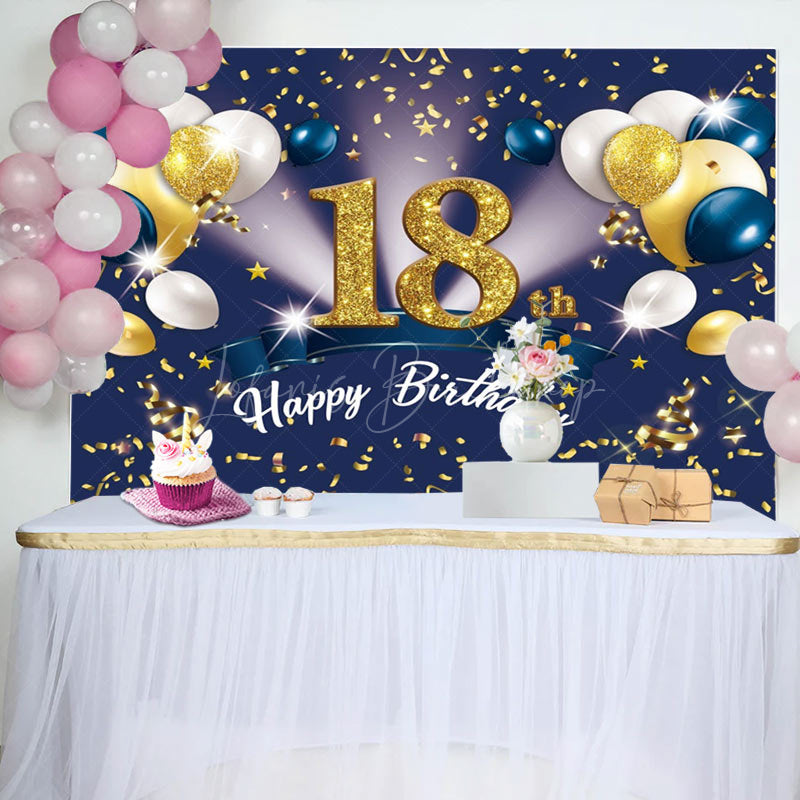 Lofaris Navy Blue Balloons 18Th Birthday Party Backdrop